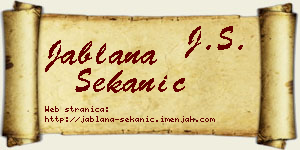 Jablana Sekanić vizit kartica